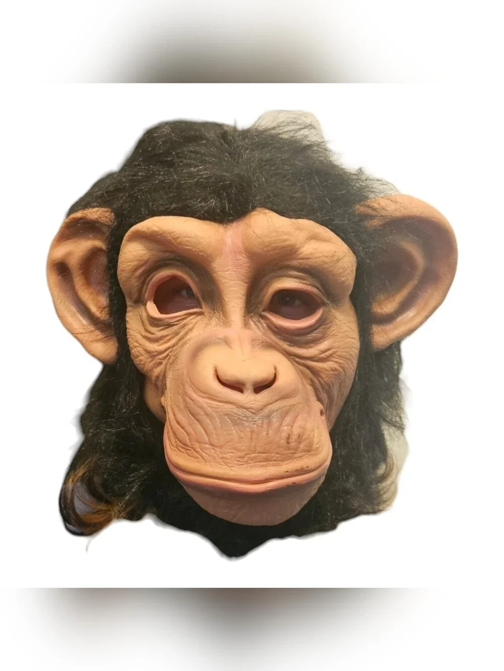 Latex Chimpanzee Monkey Mask Faux Fur Cosplay Halloween Costume Elastic Strap